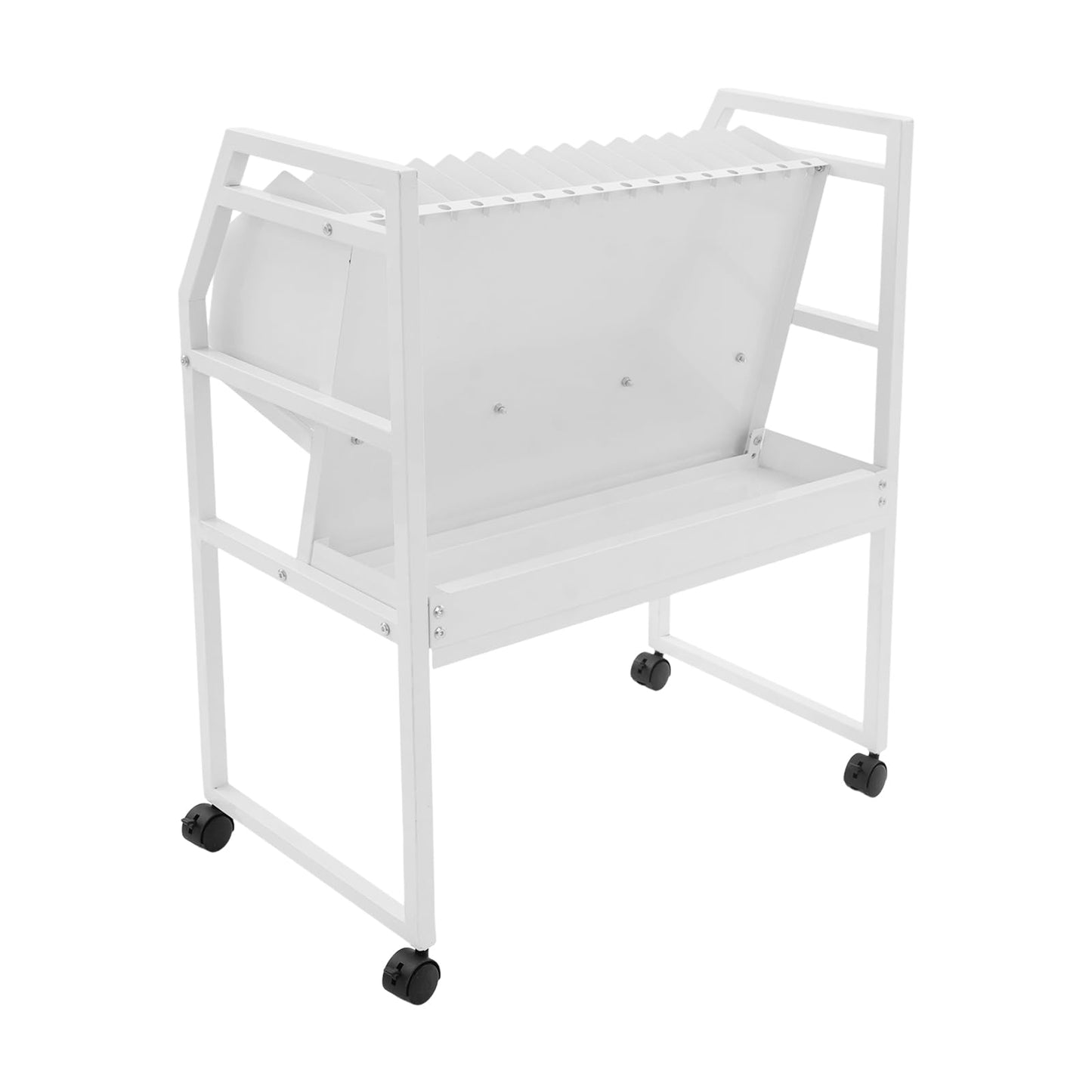 16-Device Mobile Charging Station, Tablet & Laptop Charging Cart, Chargings Cart with Removable Dividers, Portable Chargings Stand, for Classrooms, Libraries, Offices (White)