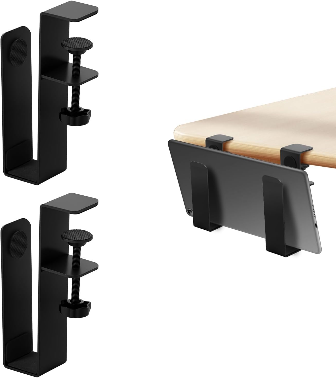 ZJRDYYK Desk Side Storage Organizer, Hanging Desk Side Laptop Holder, Vertical Laptop Stand Holder, Computer Desk Side