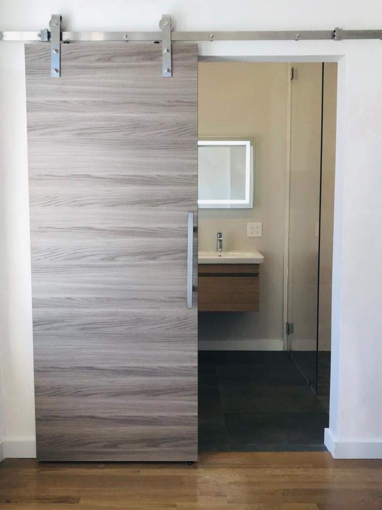 SARTODOORS Planum 0010 Interior Door Slab 36" x 96" Closet Sliding Flush Wood Ginger Ash No Pre Drilled