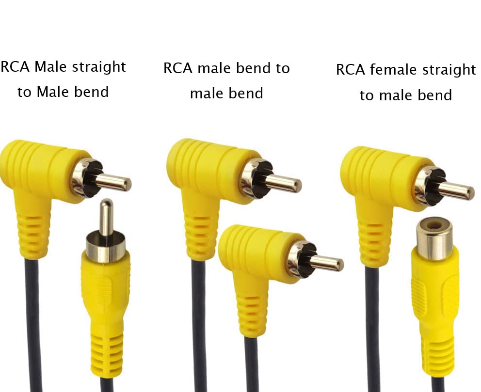 Elbow (15cm 2PCS) RCA Audio Cable Gold-Plated RCA line Lotus Male and Male Extension Lotus AV Video Cable Projector