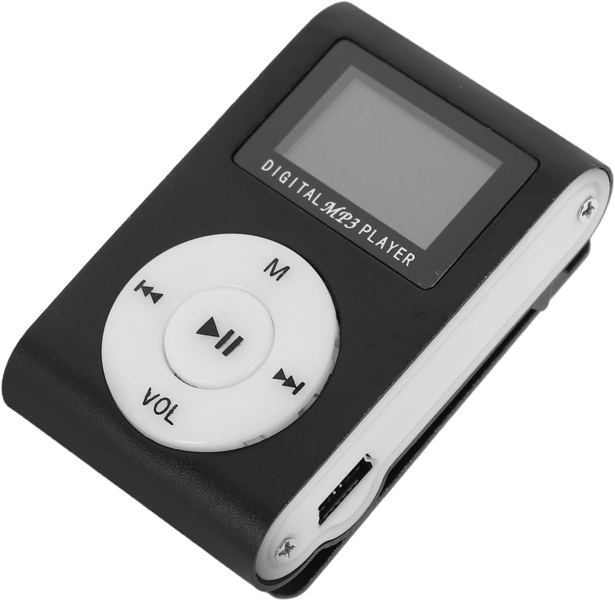 Gadpiparty Mp3 Clip Player Mini USB Music Player with LCD Screen Support Micro Card Rechargeable Battery Compact Design