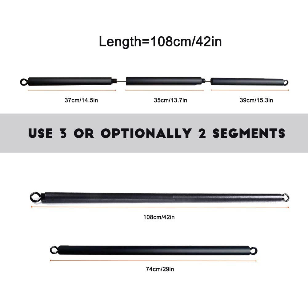 OYINDIZ Resistance Band Bar, Home Gym Workout Pilates 38Inch Strength Power Training, Heavy Duty Lifting Squat Fitness Equipment for Core Muscle Exercise