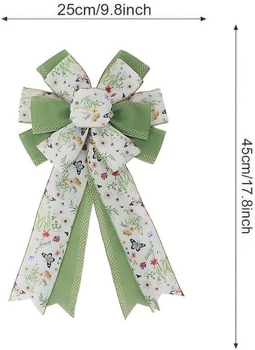Floral Butterfly Decorative Bows by [Brand Name] - Large 9.8x17.8 Inch Rustic Spring Summer Wreath Accents
