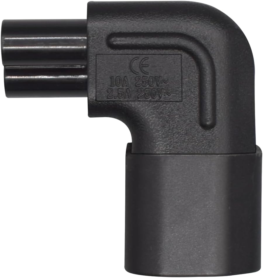TEWOXIN 2PCS IEC320 C14 C5 10A 250V, (2PCS C14 C5 Up Bend to Power Adapter Converter, for Laptop, Computer Monitor, TV