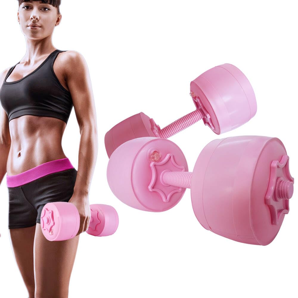 Water Filled Dumbbells Set for Women, Travel Weights Adjustable Water Dumbbells Up to 3~12 Lbs(1 pair) for Yoga Training Exercise Fitness