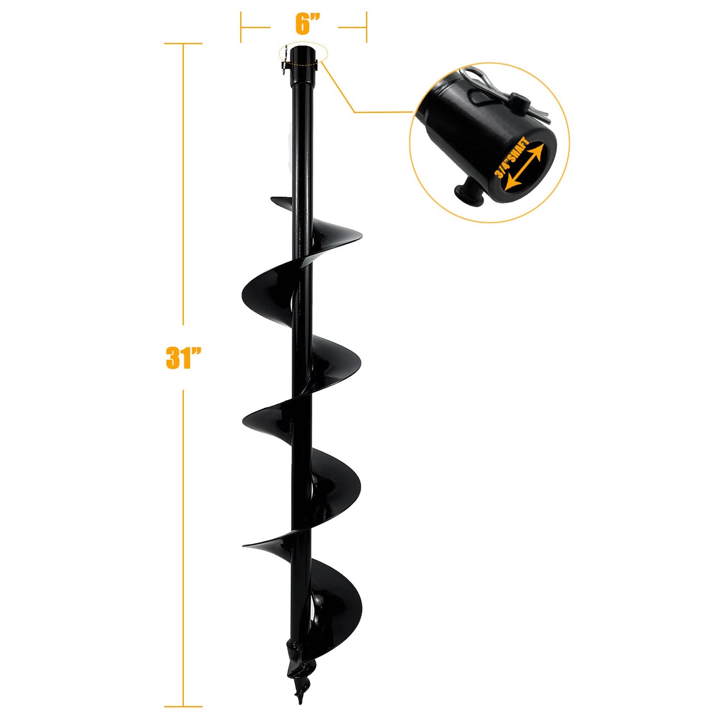 1500W Electric Post Hole Digger with 2 × 6-Inch Auger Bits – Heavy-Duty Earth Auger Drill for Fencing, Tree Planting, Gardening, Blue