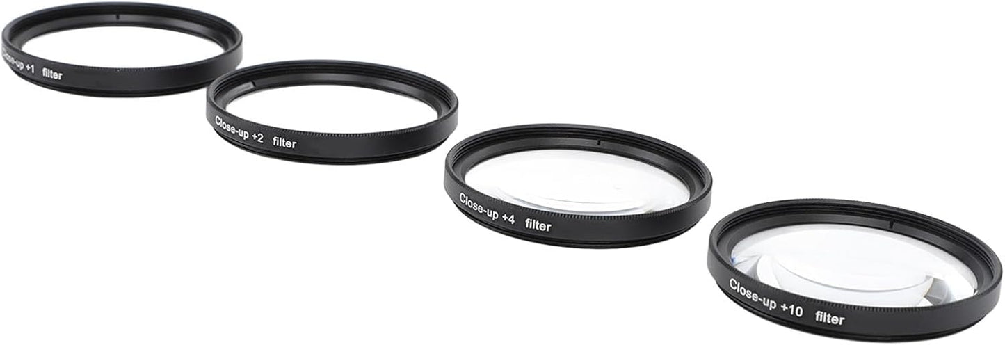 Yunir +1, +2, +4, +10 (62mm) Close Up Macro Lens Filter Kit with Lenses for Photography, Optical Glass Filters, Double