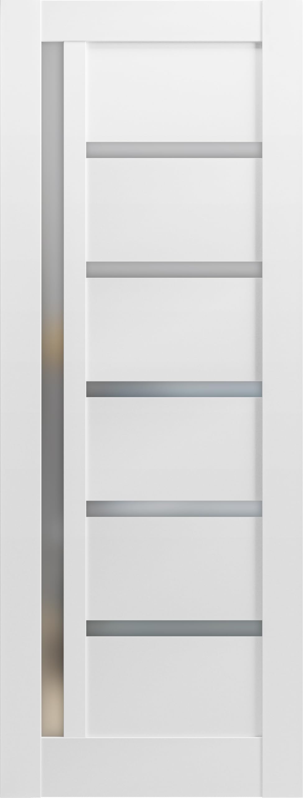 SARTODOORS Quadro 4088 Interior Door Slab 42 x 84 in, White Frosted Glass, Solid MDF Core, Unfinished for Hardware