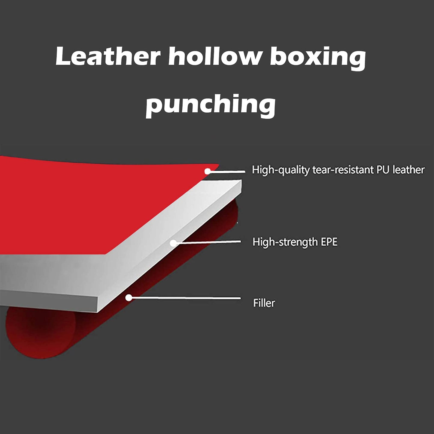 3.3FT Adult Boxing Punch Bag PU Leather, Heavy MMA Muay Thai Kickboxing Training Equipment for Fitness Training (No Filled Sands)
