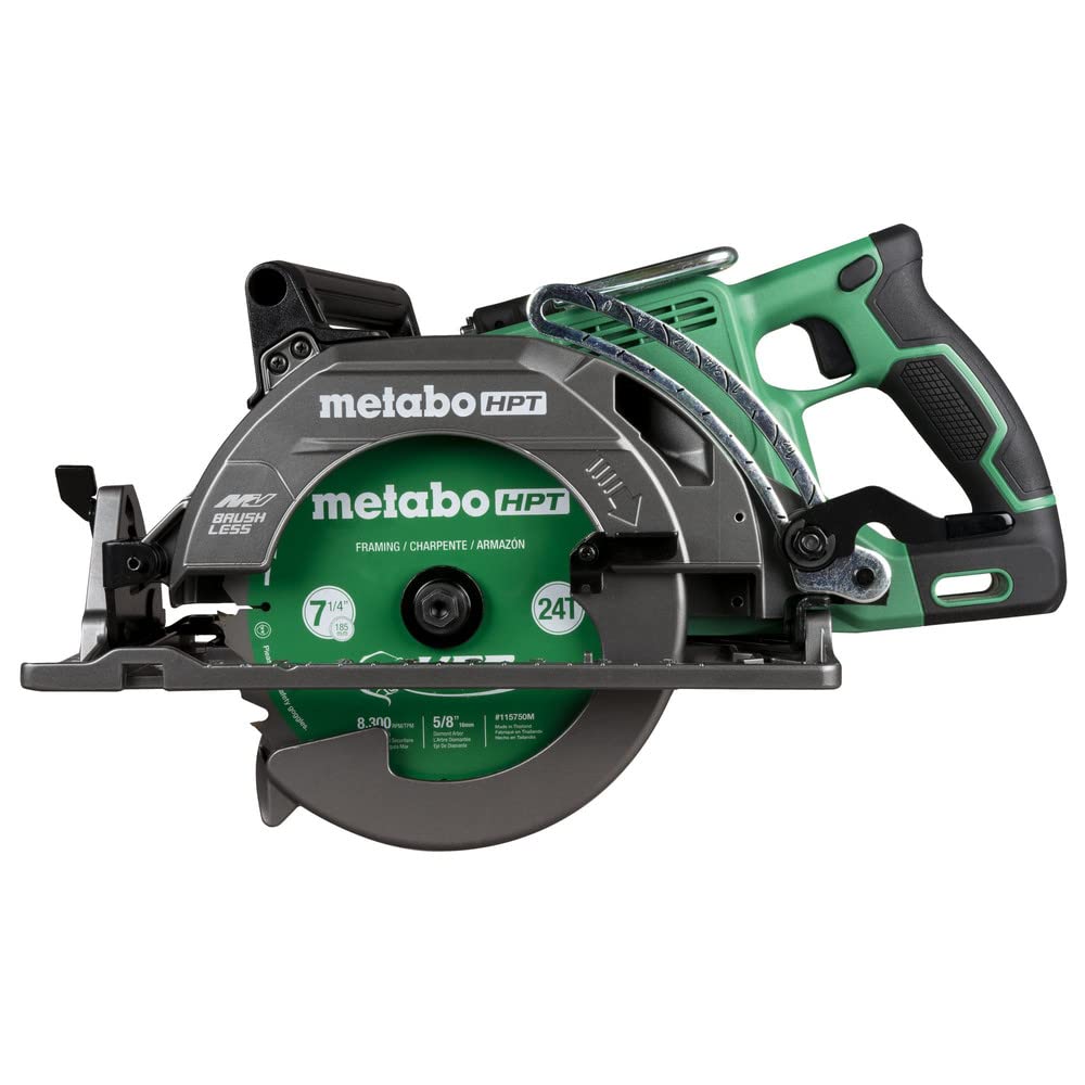 Metabo HPT 36V MultiVolt 7-1/4 Inch Rear Handle Circular Saw, Tool Only – No Battery, Lightest Weight in Its Class, 53° Bevel Capacity, High-Capacity Cutting, C3607DWAQ4