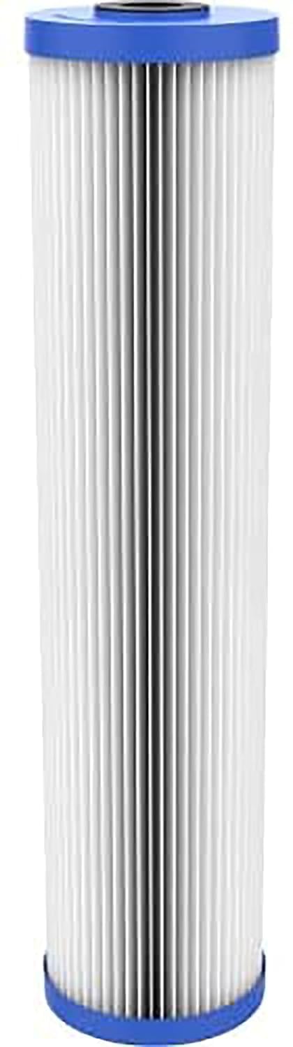 Pentair Pentek R30-20BB Big Blue Sediment Water Filter, Whole House Pleated Polyester Filter Cartridge, 20" x 4.5", 30 Micron, Pack of 2