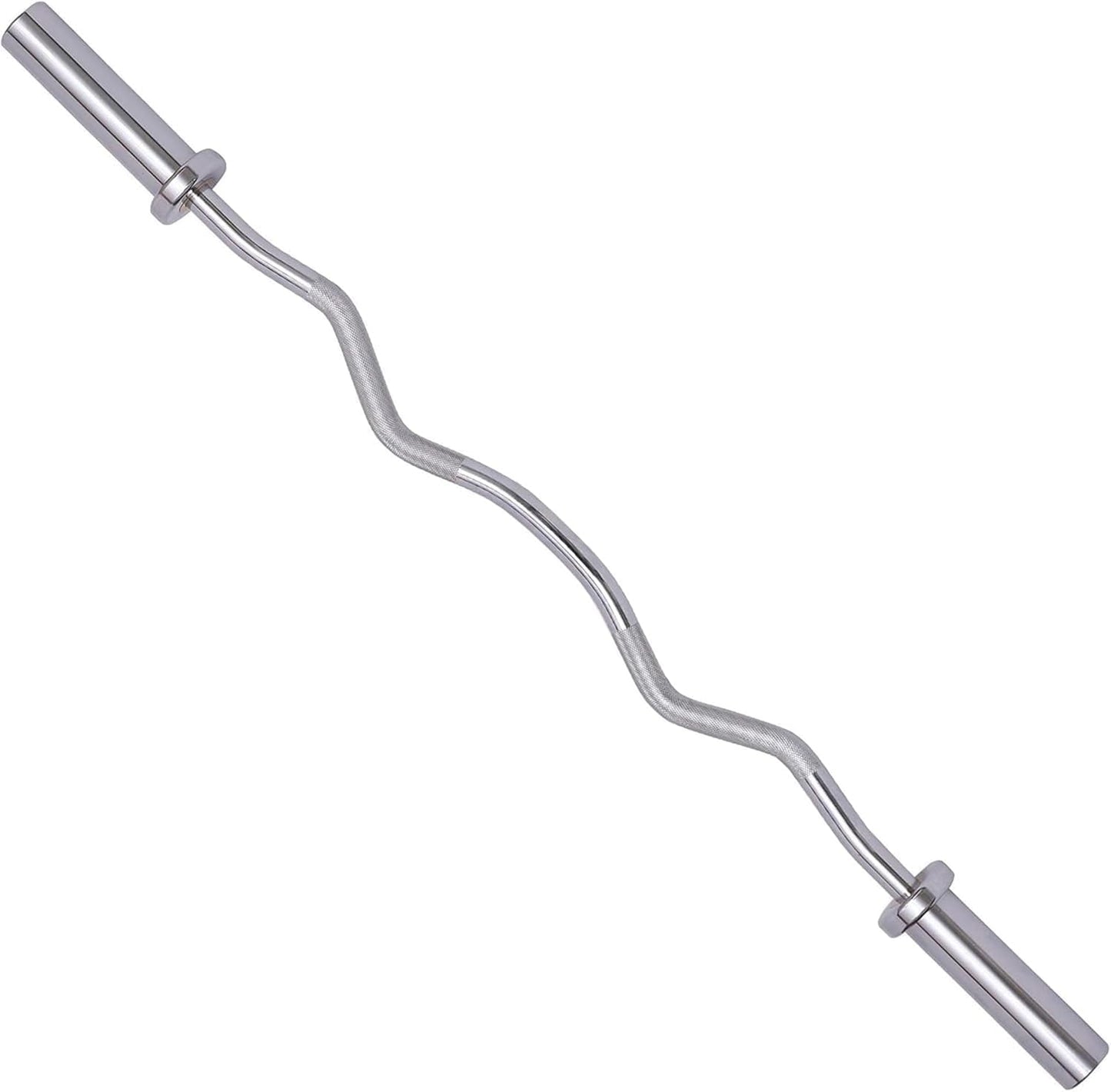 Fitvids Olympic EZ Curl Barbell Bar 47", 2-Inch Curl Bar for Weight Lifting, Hip Thrusts, Squat, Biceps-Home Gym Weight Bars