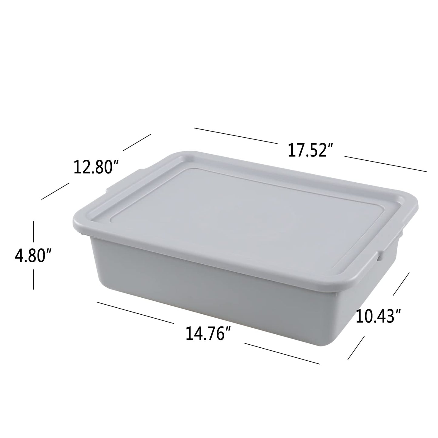 Wekioger 3 Pack Bus Tubs Commercial, 13 L Meat Tubs with Lids, Silver Grey