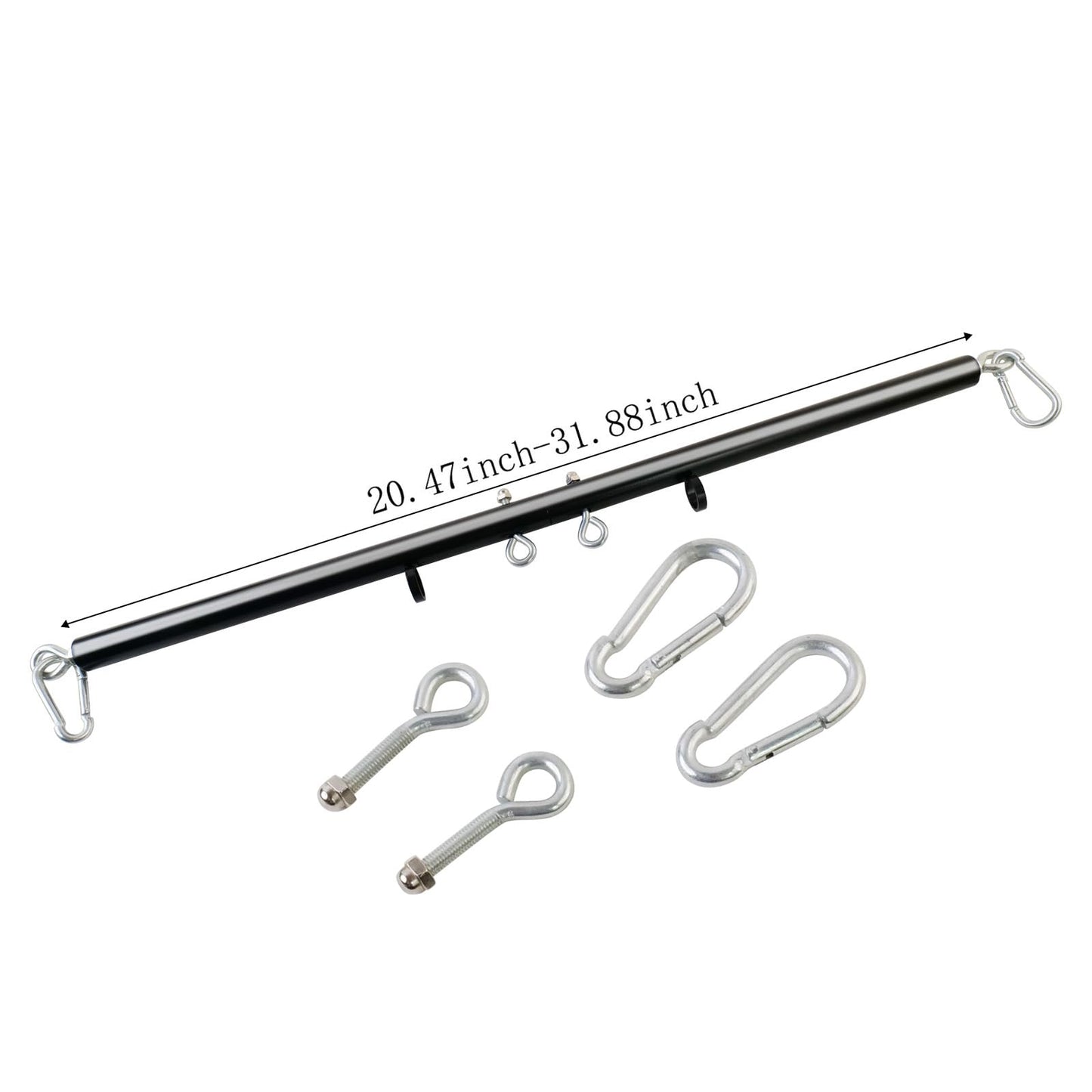 3 in 1 Heavy Duty Stainless Steel Expandable Black Spreader Bar,Workout Bar for Home Gym Training Bar,Portable Detachable Pilates Kit