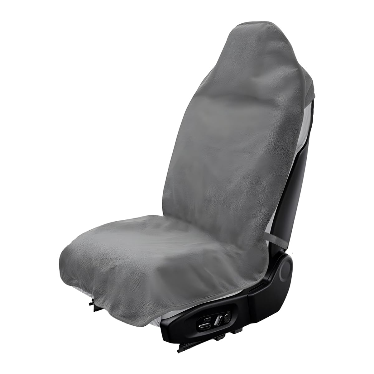 JNXIJ Car Towel Seat Cover, Waterproof Non-Slip Front Seat Protector for Post Gym Workout Beach Hiking, Sweatproof Washable Bucket Seat Protective Cover for Car SUV Truck Sedan (Gray)
