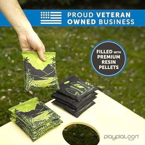 Professional Cornhole Bags - Set of 8 Regulation All Weather Double Sided - Sticky Side/Slick Side Bean Bags for Pro Corn Hole Game
