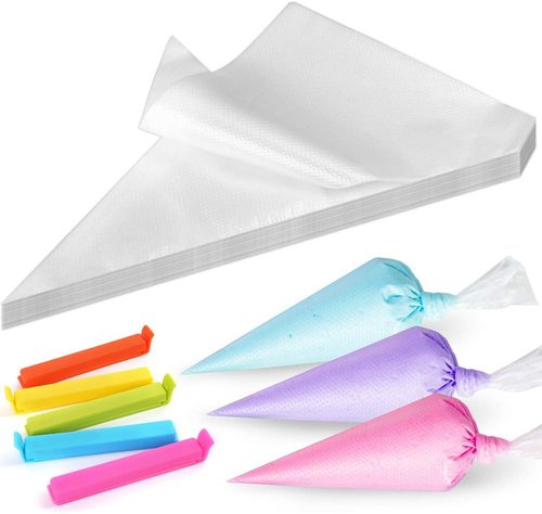 LotFancy 10-Inch Tipless Piping Bags - 500 Pcs Non-Slip Disposable Pastry Bags for Cake Decorating