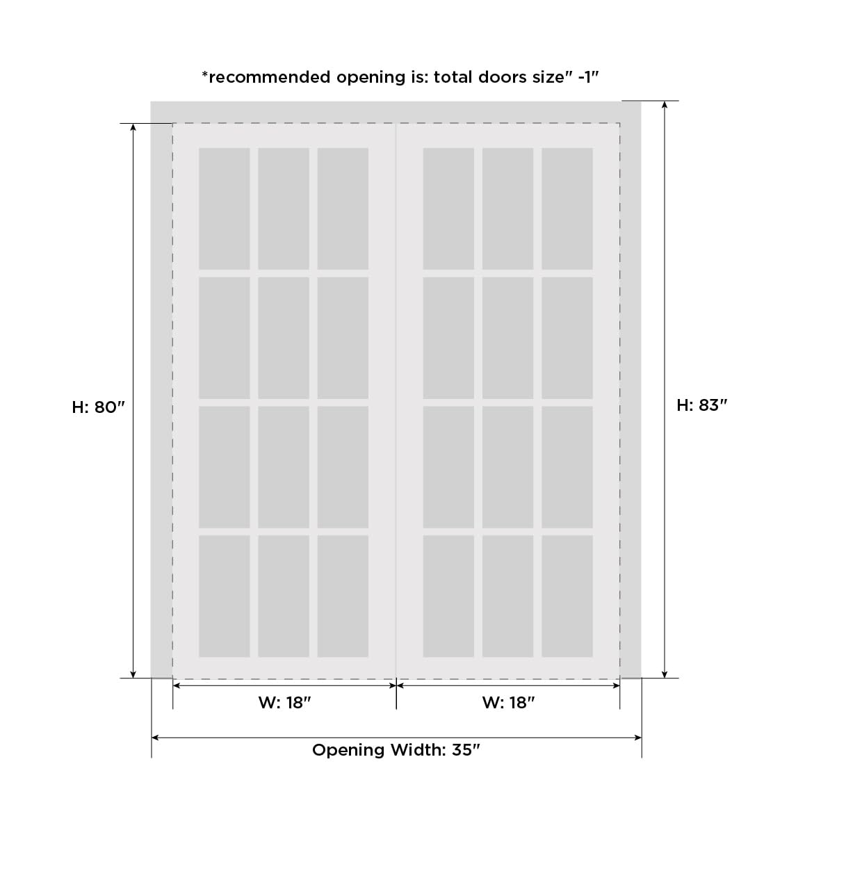 Sliding Closet Door SARTODOORS Quadro 4088 Bypass Interior Doors with Frosted Glass, MDF, 36x80, Black, Modern Style Hardware Included