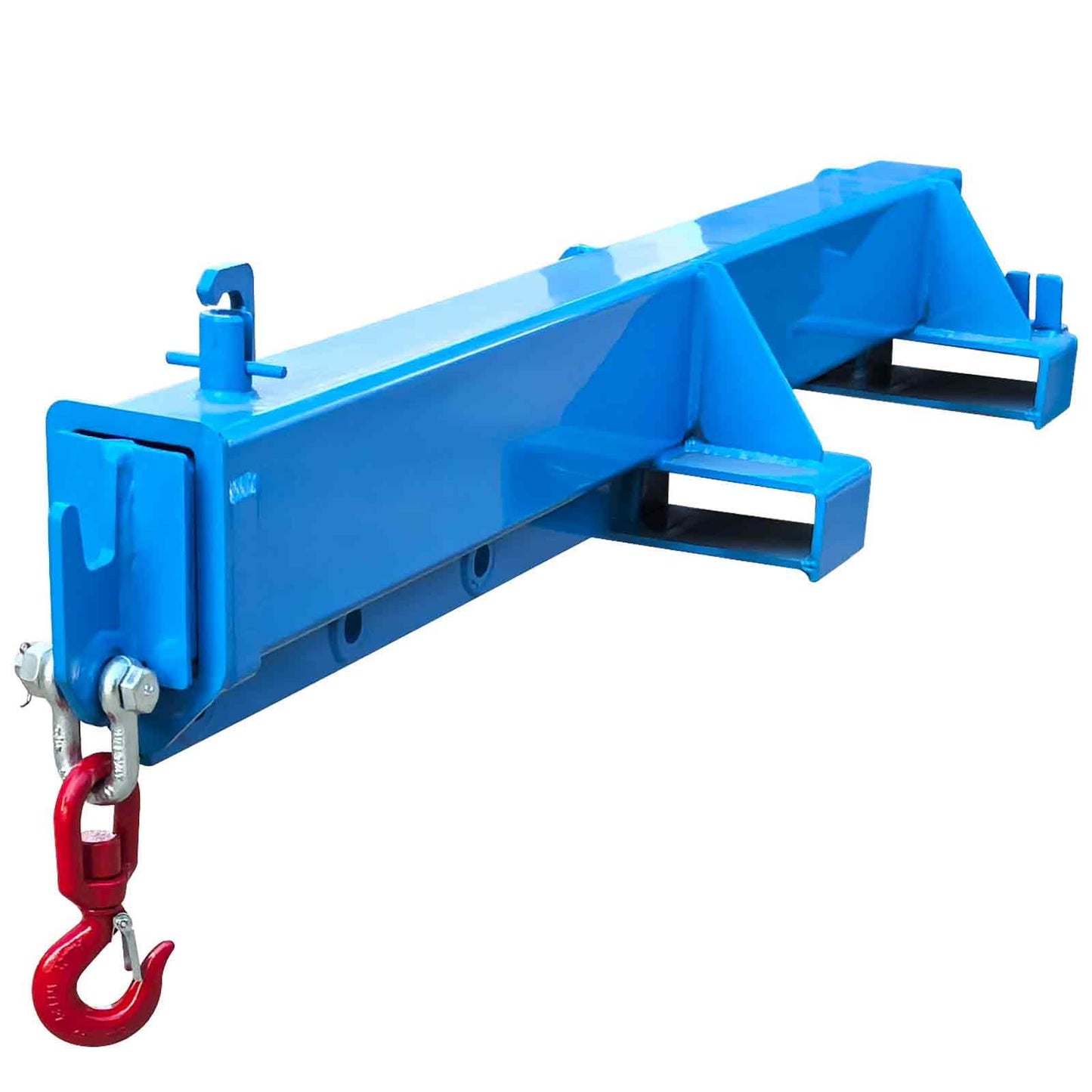 BEILOCKERY Adjustable Forklift Jib Boom Crane with Telescopic Arm, 2200 lbs Heavy Duty Mobile Crane, Includes Truss Hoist and Hook for Industrial Lifting and Towing, Max Reach 98.4 Inches