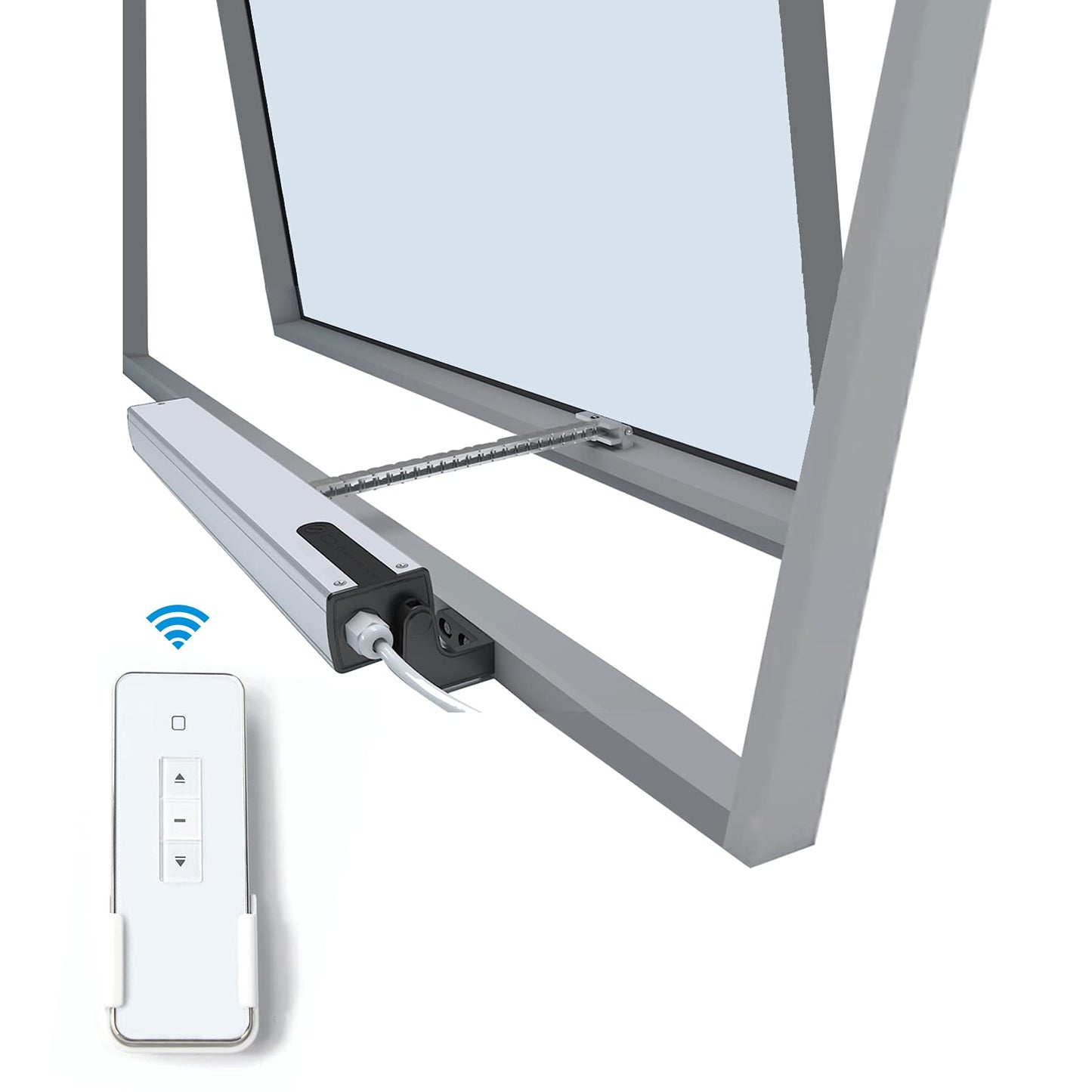 Olideauto Automatic Single Chain Window Closers Running Trip is Adjustable from 3.94inch to 15.74inch,DC24V Motorized Window Opener AC110V Input Power with Low Noise