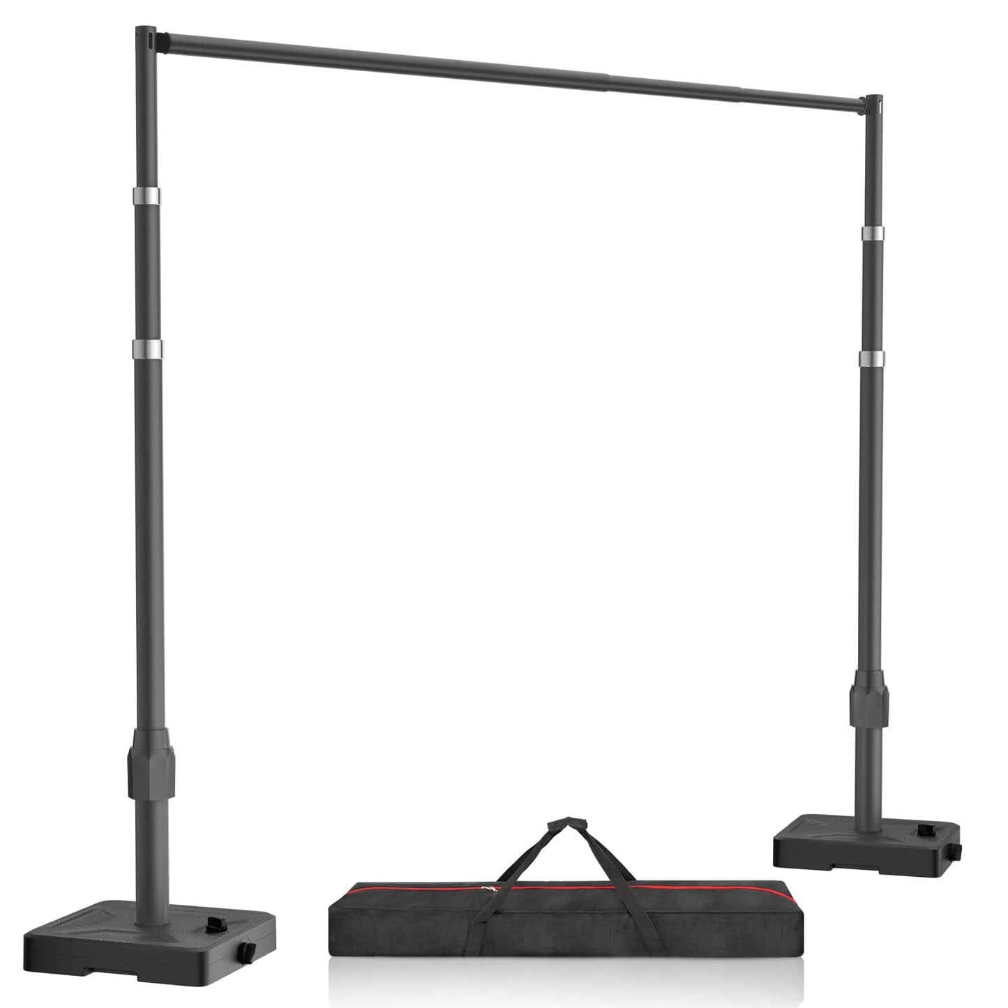 EMART 10x10ft Backdrop Stand Heavy Duty Kit with Water Tank Base, Pipe and Drape Adjustable Photo Backdrop Stand for Wedding, Party, Baby Shower, Christmas, Birthday Decorations-Black