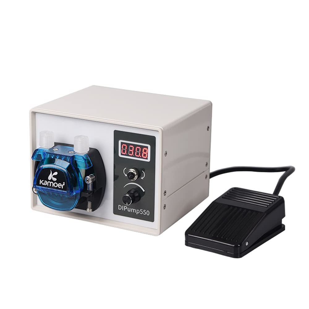Kamoer DIP 3 Rotors Stepper Motor Peristaltic Pump 24V Small Intelligent Variable Speed High Flow Lab Liquid Dosing Pump 0-452 ml/min BPT Tube 4.8 mm ID x 8 mm OD White