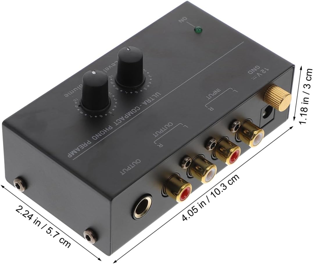 4.05X2.24X1.18In POPETPOP Turntable Preamp Electronic Audio Phonograph Preamplifier with Low Noise Stereo Amplifier