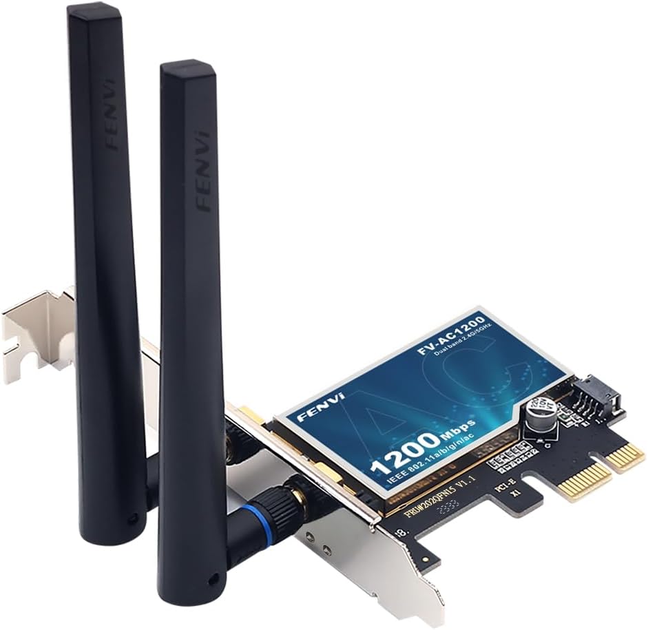 F FENVI AC1200 2.4GHz 5GHz 4.0, 11/10/8/7 FENVI Wireless WiFi PCIe Card for Desktop PC, Dual Band & with Bluetooth Low