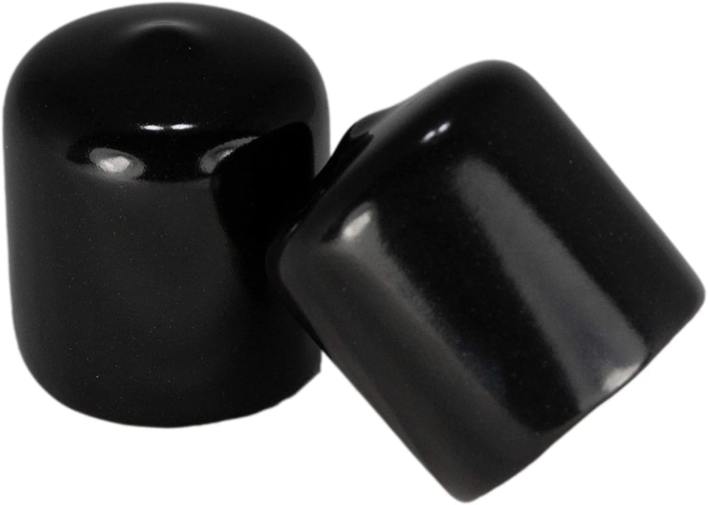 Prescott Plastics 1" (25.4mm) Outer Diameter Flexible Plastic Hole Caps, Round Black Metal Tubing End Caps, Strong Furniture Leg Inserts, Impact & Weather Resistant, Made in The USA - 4 Pack