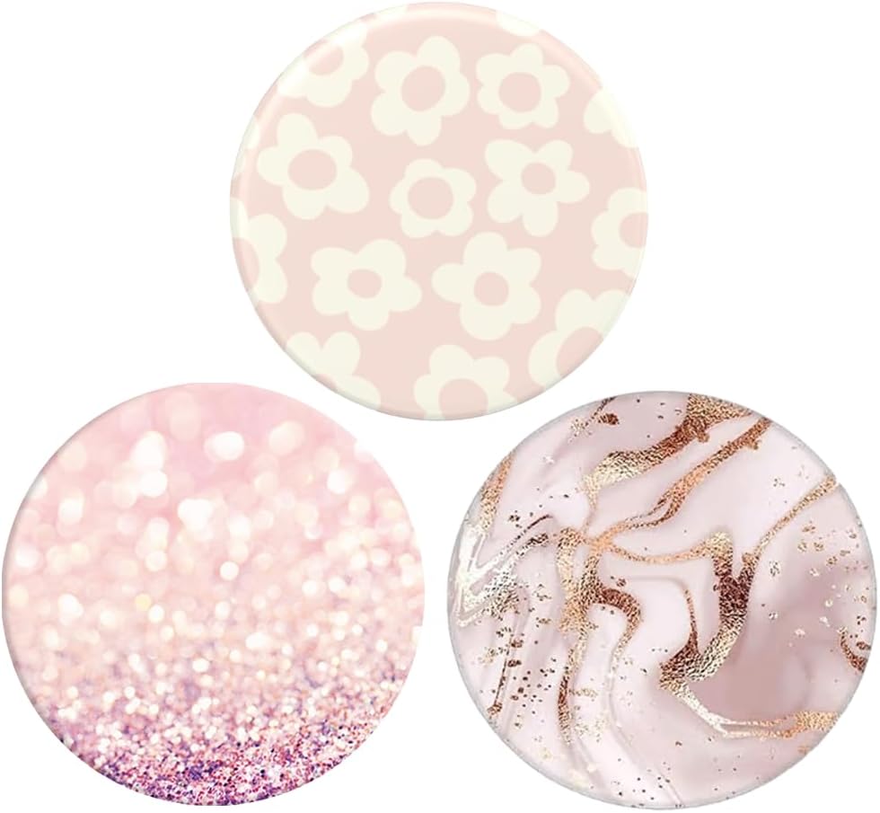 ChezMax 360Rotary Tablets(3 Pack) Collapsible Phone Bracket Grips for Phones & - Sunflower Marble Glitters