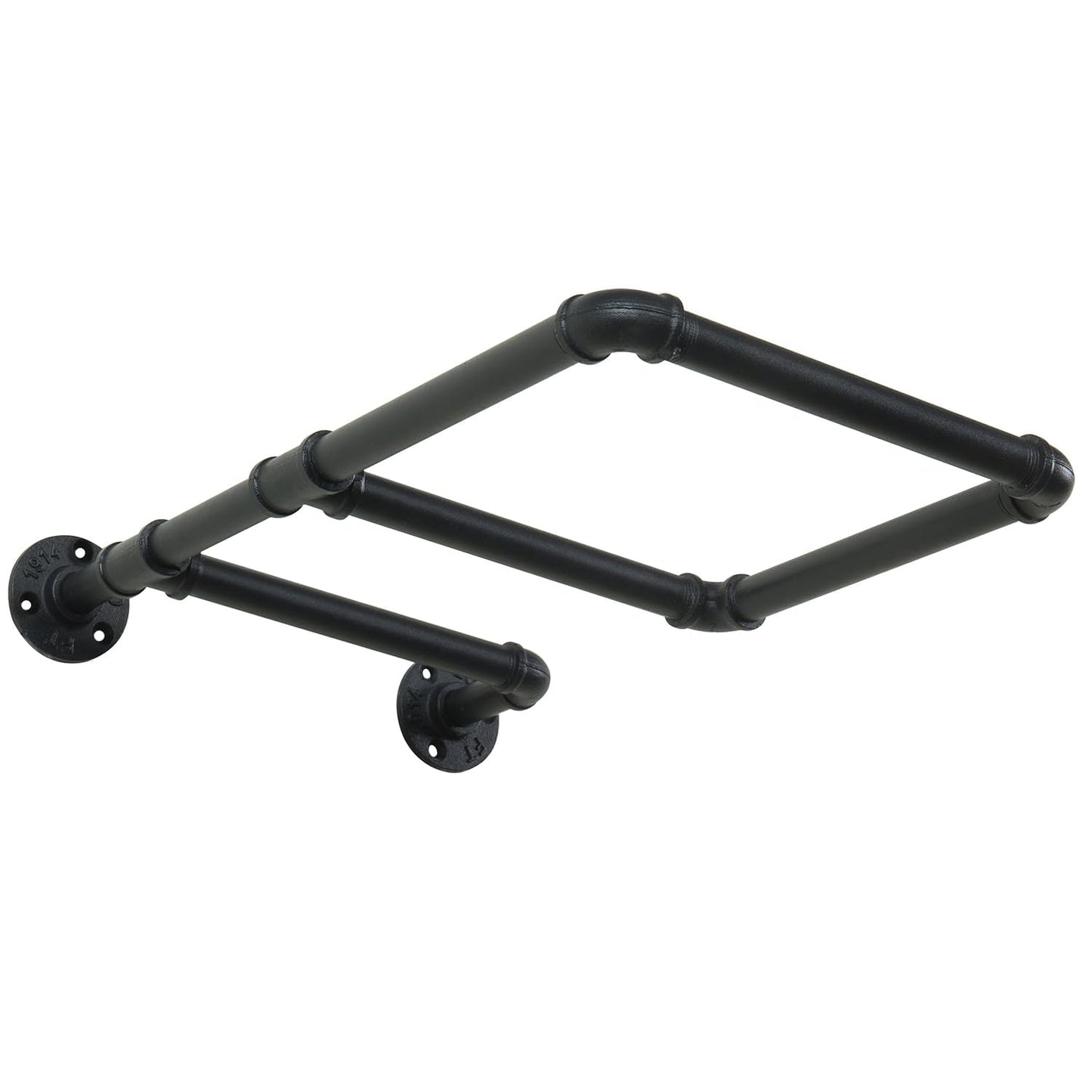 MyGift Yoga Ball Storage Wall Mount, Black Metal Pipe Racks for Exercise Ball Holder, Ball Storage for Home Gym or Studio