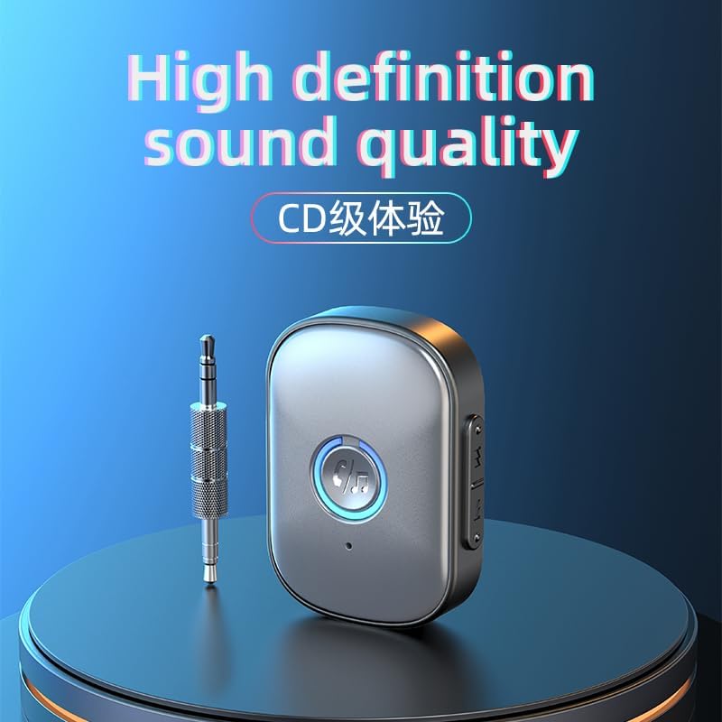 Canisflax V5.3 Bluetooth Adapter for Car, Bluetooth Receiver Wireless Audio Receiver for Car Stereo/Home Stereo/Wired