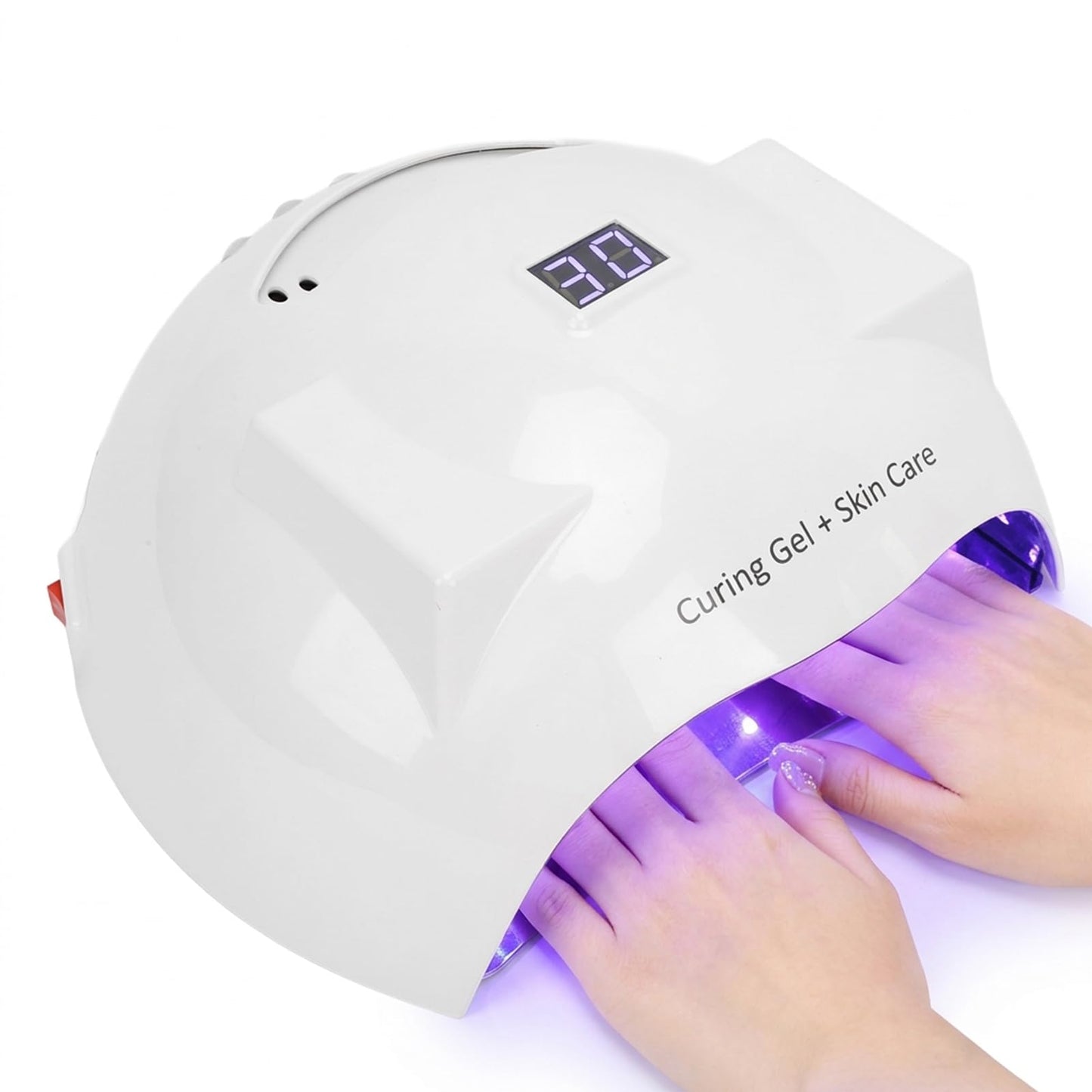 Yoidesu 66W LED Nail Lamp, Light for Gel Nails, 3 Timers Nail Lamp Professional Nail Light with Dual LED Light Source 51pcs Light Beads (US Plug 110‑230V)
