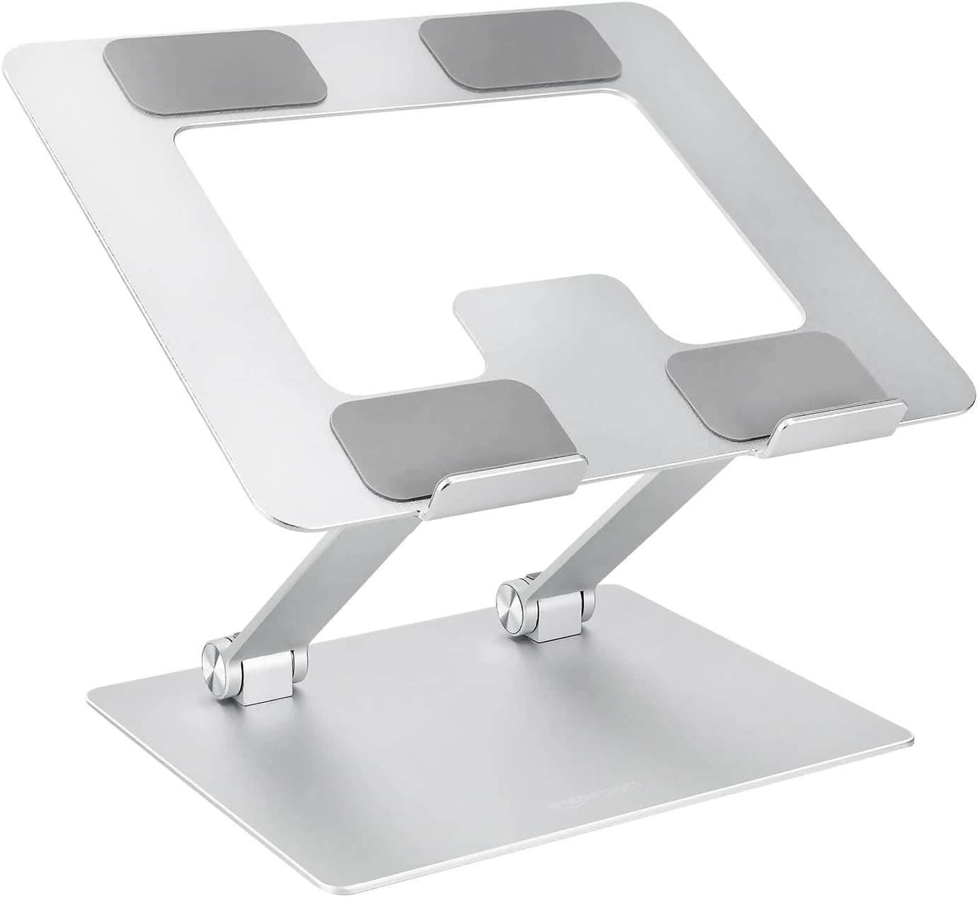 Amazon Basics 15.6 Inch, Sturdy and Portable Ergonomic Laptop Stand for Desk, Height Adjustable Riser with Ventilated