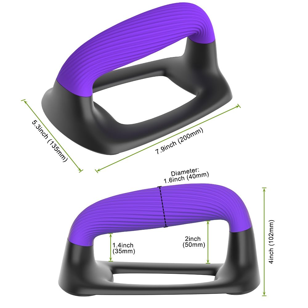 Lifeswell Push Up Bars – Ergonomic Pushup Handles for Floor Strength Training, Non-Slip Push-Up Stands with Soft Grip, Pushups Bars for Home Gym Workout, Blue Purple