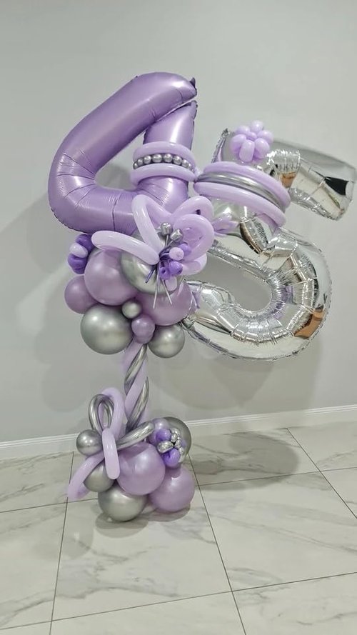 Lilac 6 Balloon - 40 Inch Number 6 Balloon for Birthday Decorations | Lavender Party Supplies