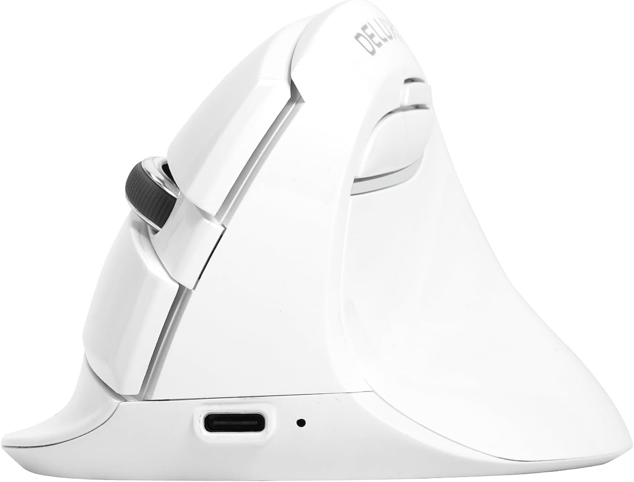 DELUX 4000 6 2.4G/BT 5.2 (M618MINI-White) Wireless Ergonomic Mouse, Vertical Mouse for Small Hands, Silent Click Ergo