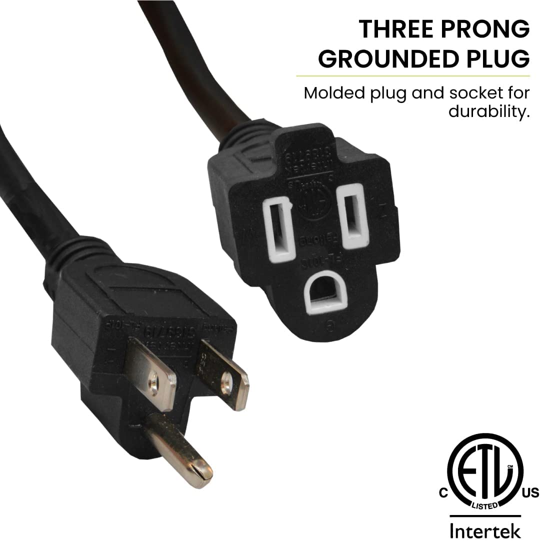 Go Green Power Inc. 50ft Outdoor Extension Cord, Black, Pack of 8-14/3 SJTW, Contractor Grade, Durable, and Moisture Resistant