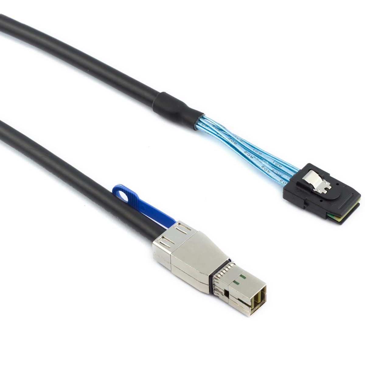 SFF-8644 SFF-8087 12Gbps 28AWG 10 (1M) Mini SAS HD with IC to Server Stacking Cable High Speed Ohm Data Cable, Black