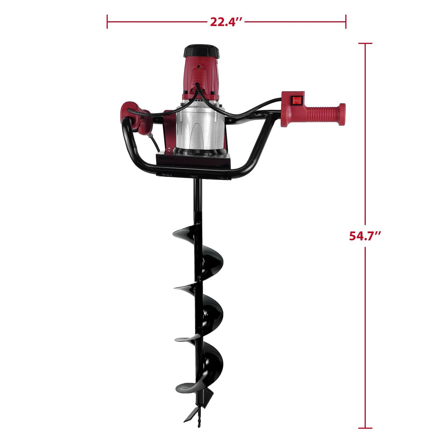 JKCHENPRO 1500W Electric Post Hole Digger - 6" & 4" Earth Auger with Reverse Function, Carry Bag & Durable Auger Bit for Fencing, Gardening