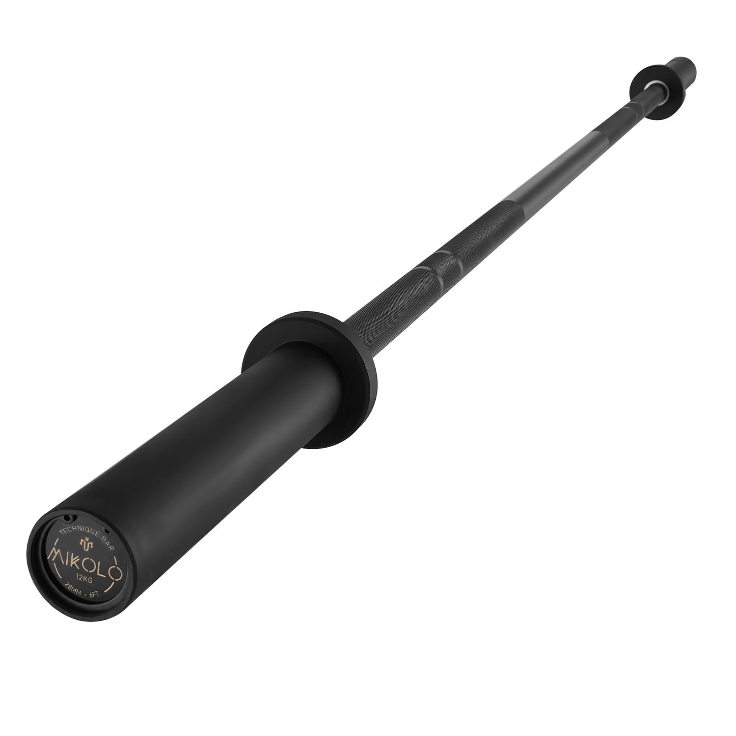 Mikolo 7ft Olympic Barbell, Barbell for Weightlifting and Powerlifting 45lb, Olympic Bar for 1500lbs Capacity, Weight Bar Fit 2” Standard Weights (6ft,Balck)