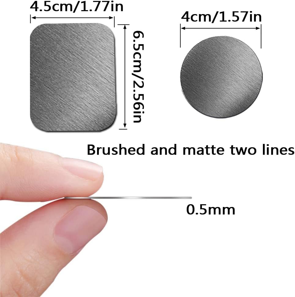 ACKLLR 16 8 8 Pieces Phone Car Mount Metal Plate with Adhesive for Magnetic Cradle-Less Mount,Cell Phone, GPS