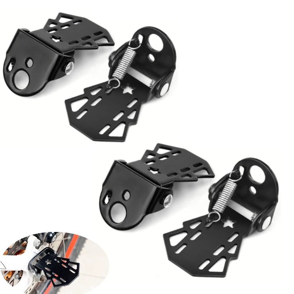 YehVeh 4 Pack Mini Bicycle Rear Pedals Bike Pegs Folding Foot Rest Mount Stand for Mountain Bicycles Rear Seat Pedal Child Kids Bikes Peg Metal Plate Cycling Footrest Accessories