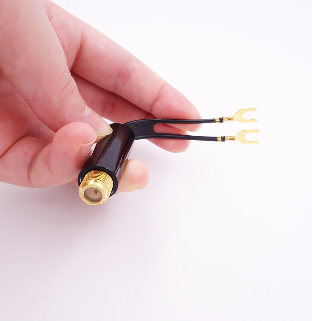 Fancasee 2-Pack 75 300 Gold Plated Ohm to Ohm UHF/VHF/FM Matching Transformer Converter Adapter with F Type Female Plug