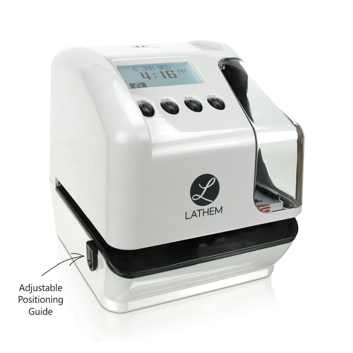 Lathem LT5000 Electronic Multi-Line Date and Numbering Document Stamp Time Clock, Clear, Gray, 7.1" x 6.1" x 7"