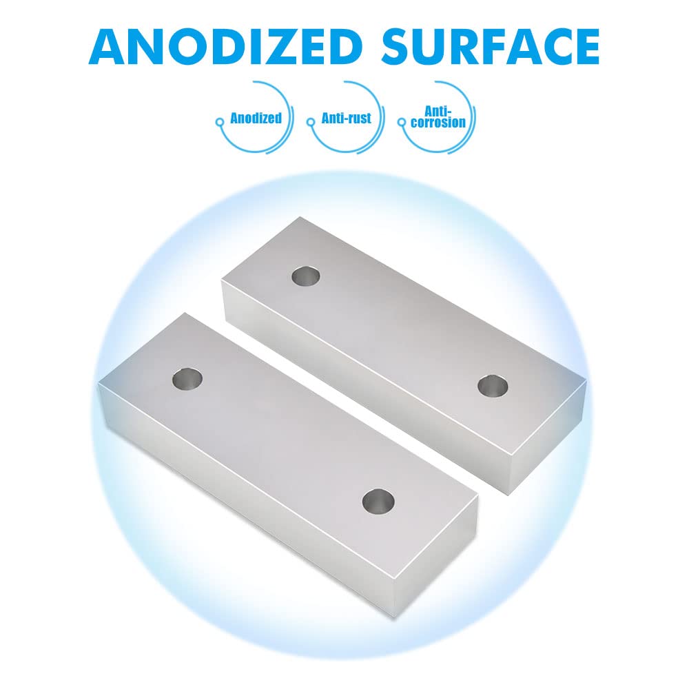 10 Set 20pcs 6 x 2 x 1 Soft Jaws Set Standard Machinable Aluminum Compatible with Kurt 6" Vise Jaws