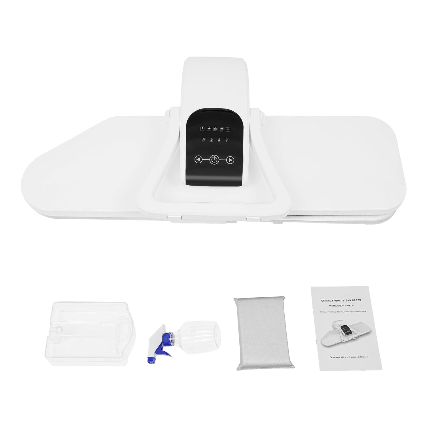36" Large Steam Iron Press with LED Touch Screen, 1600W Professional Iron Press Machine Steam Press with 5 Fabric Settings & Steam Burst Function for Home Business SYP8810B (White, 36")
