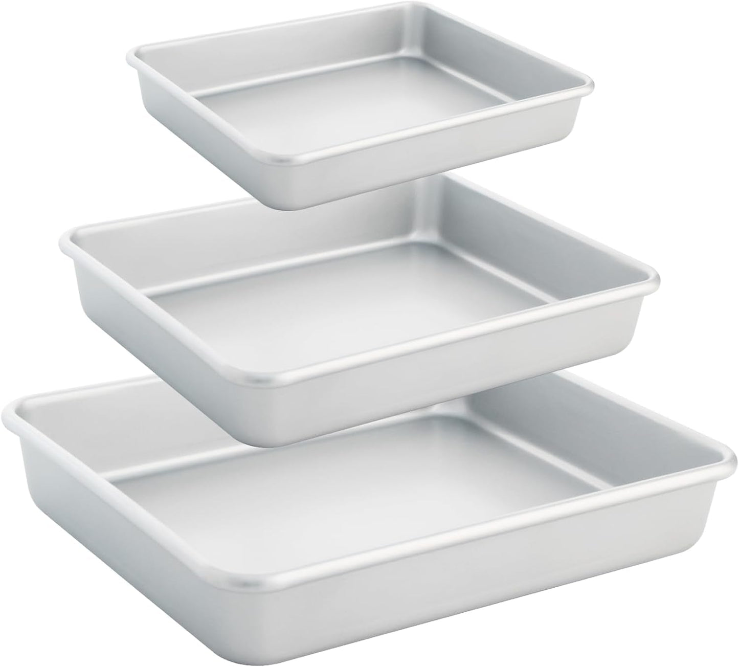 Skiennix Deep Baking Pans Set of 3 - Nonstick Heavy Duty Bakeware for Lasagna | 9/11/13 Inch Trays
