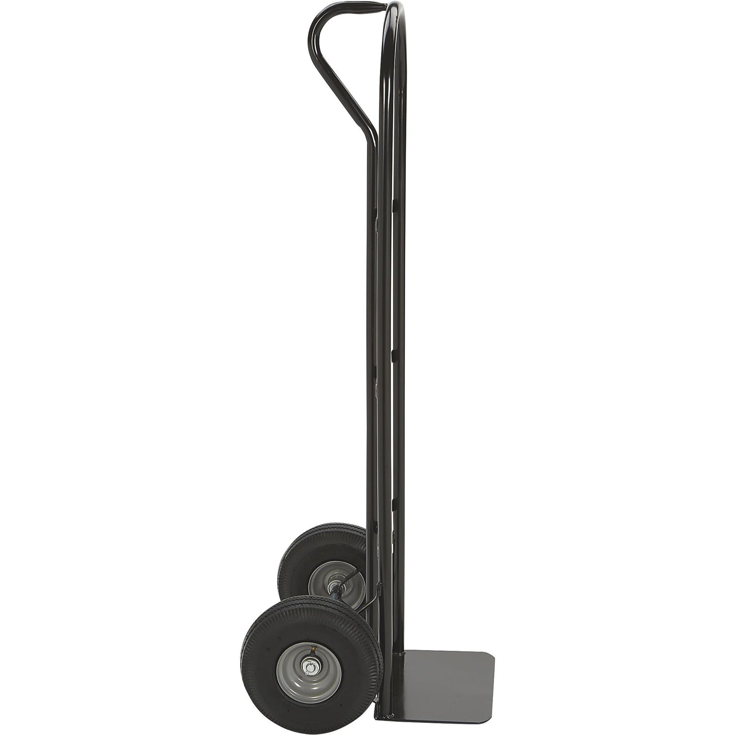 Ironton Steel Pneumatic Hand Truck Dolly, 600-Lb Capacity, Heavy-Duty Steel Frame, 10-in Pneumatic Tires, P-Style Handle, 14" x 8.5" Toe Plate