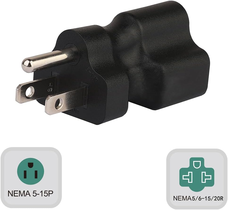 TEWOXIN 3 5-15P 5-20R/6-15R/6-20R Adapter,4-in-1 15A 20A 125V 250V PCS NEMA to Power Converter for Server Rack,EV
